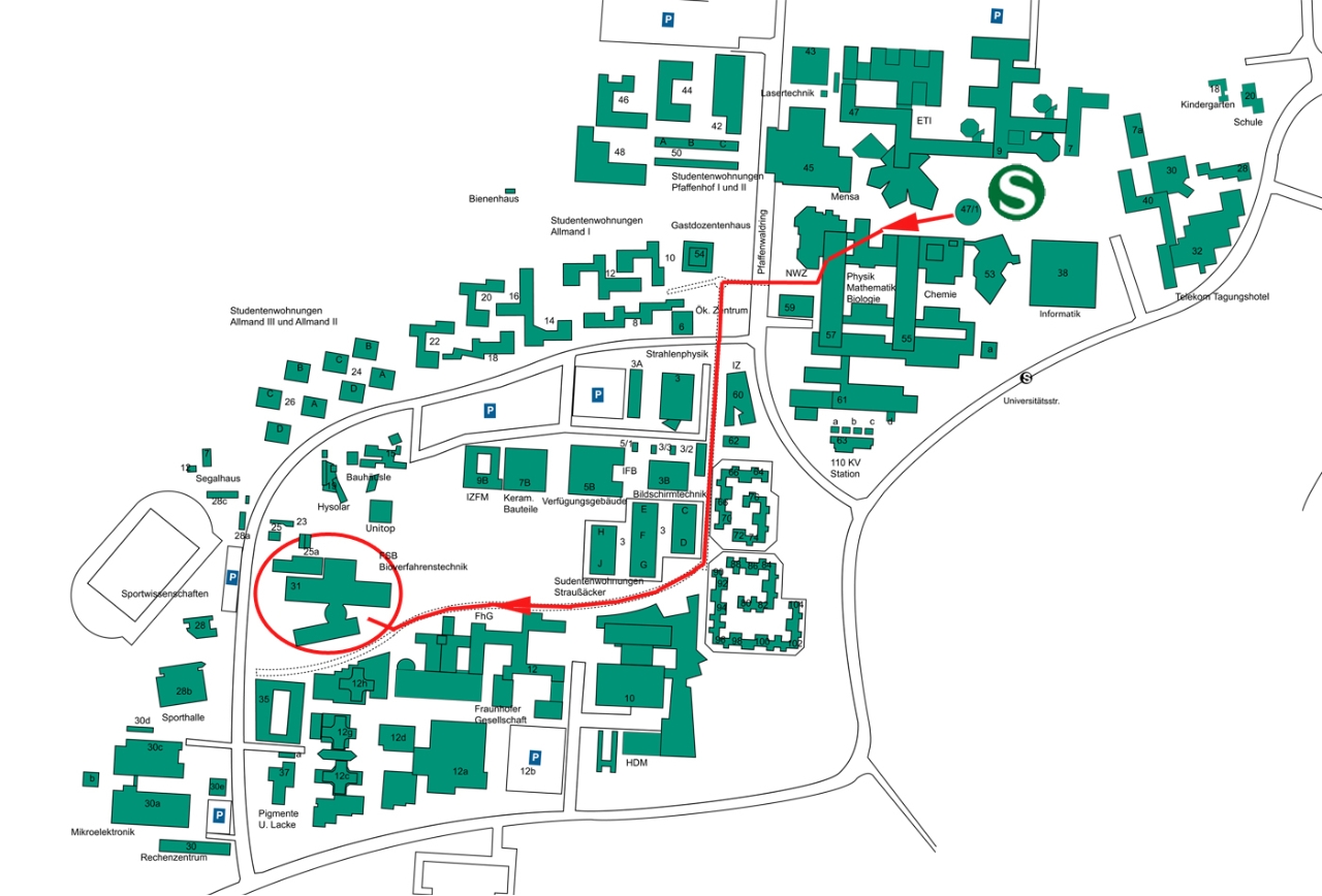 Ihr Weg zu uns Institut für Bioverfahrenstechnik